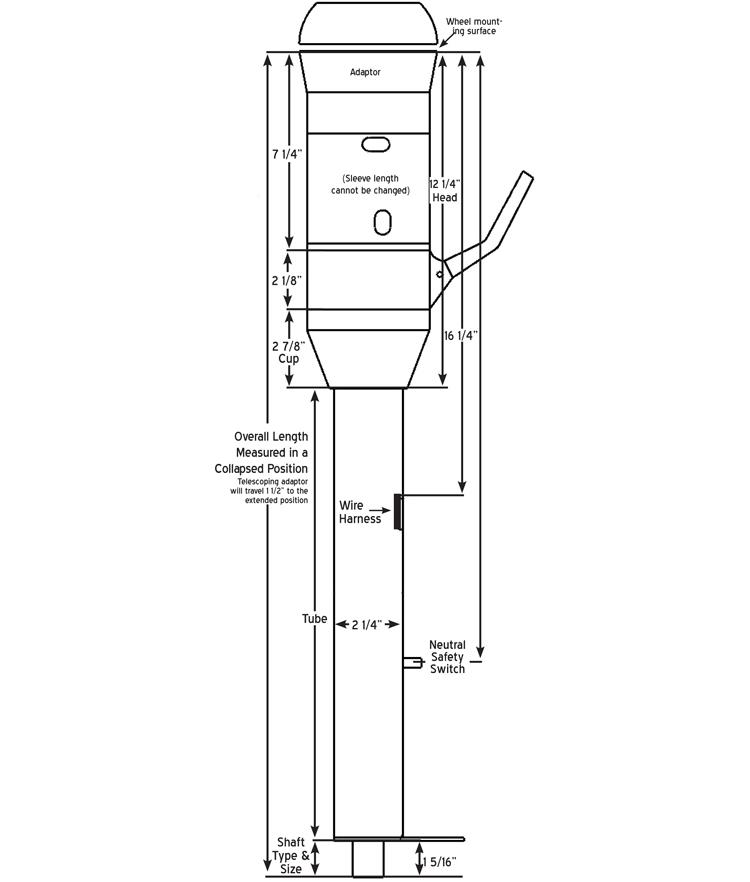 ididit Universal Steering Column Dimensions