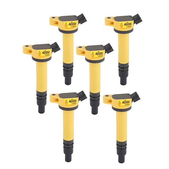 ACCEL 140630-6 Ignition Coils, SuperCoil, Toyota, V6/V8, 6-Pack