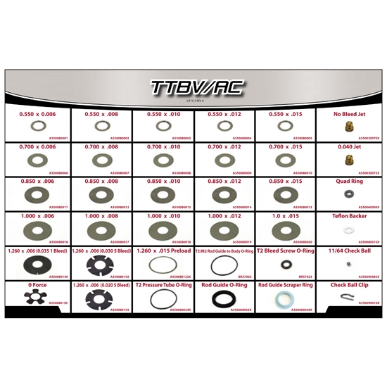 AFCO Aluminum Body Twin-Tube Shock Rebuild Kit, Base/Bleed Shims
