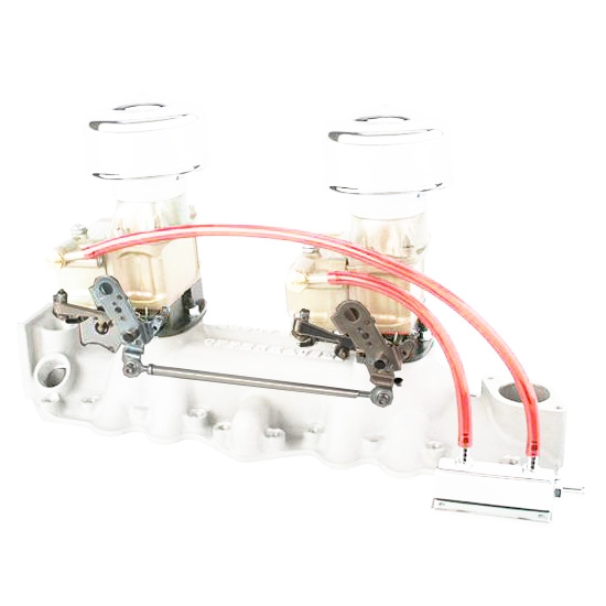 Two Demon 98s on an Offenhauser Super Intake Linkage Kit Only