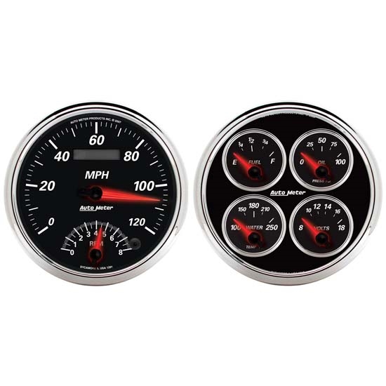 Auto Meter 1204 Designer Black II Air-Core Quad Gauge, 5 Inch