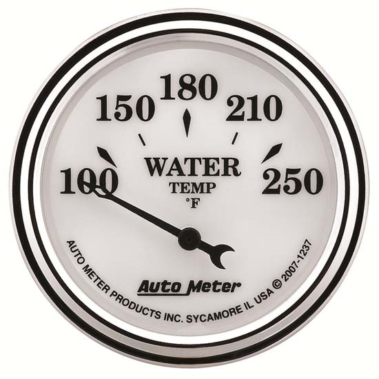 Auto Meter 1237 Old-Tyme White II Air-Core Water Temperature Gauge