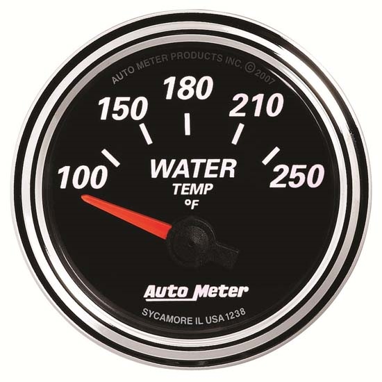 Auto Meter 1238 Designer Black II Air-Core Water Temperature Gauge
