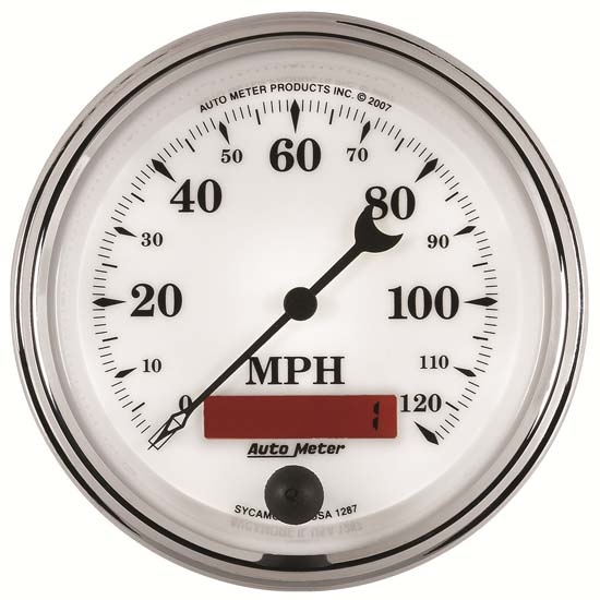 Auto Meter 1287 Old-Tyme White II Air-Core Speedometer Gauge