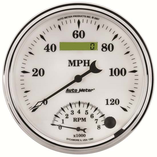 Auto Meter 1290 Old-Tyme White II Air-Core Tach/Speedo Combo Gauge