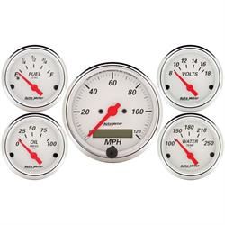 AutoMeter 1302 Arctic White 5 Piece Gauge Kit