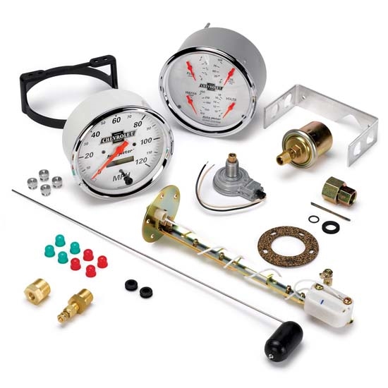 Auto Meter 1303-00408 Chevy Vintage Air-Core Quad Gauge Kit, 5 Inch