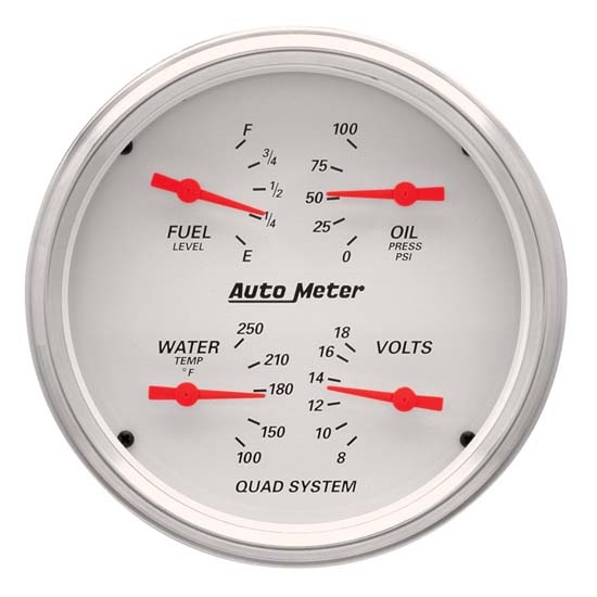 Auto Meter 1310 Arctic White Air-Core Quad Gauge
