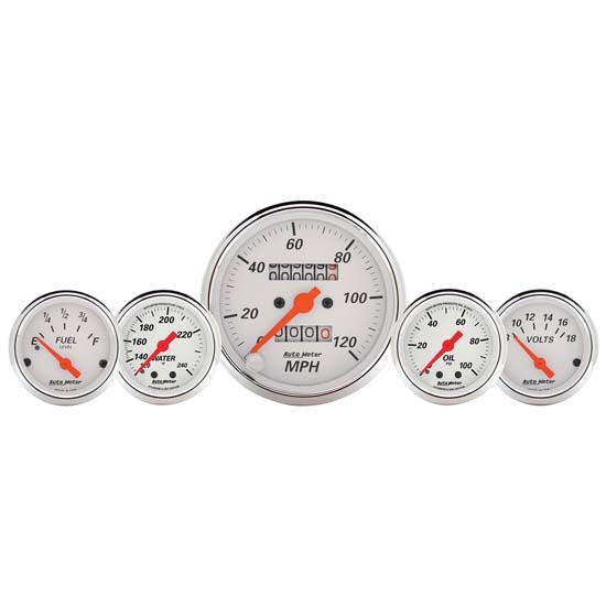 Auto Meter 1311 Arctic White 5 Piece Gauge Kit