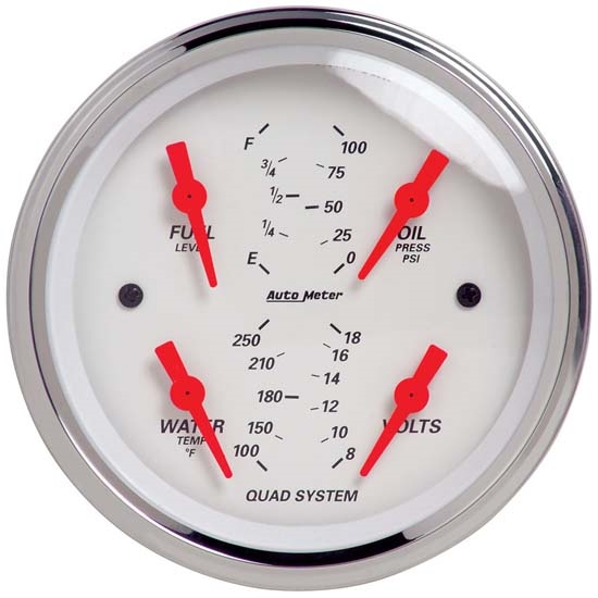 Auto Meter 1312 Arctic White Air-Core Quad Gauge