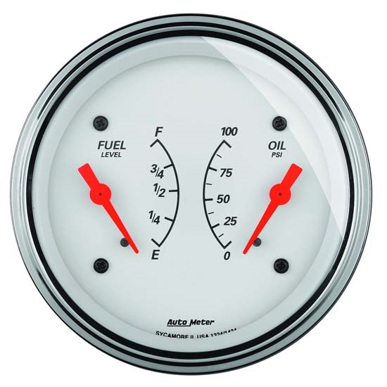 Auto Meter 1313 Arctic White Air-Core Dual Gauge