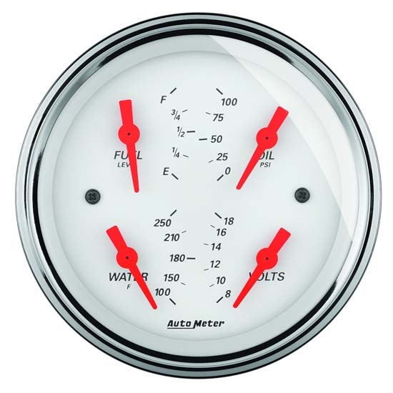 Auto Meter 1319 Arctic White Air-Core Quad Gauge