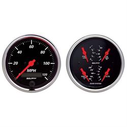 AutoMeter 1403 Designer Black Air-Core 2 Piece Gauge Kit, 5 Inch