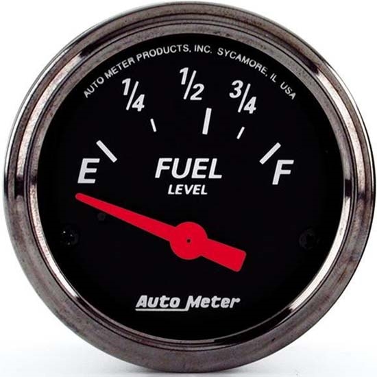 Auto Meter 1416 Designer Black Air-Core Fuel Level Gauge, 2-1/16 Inch