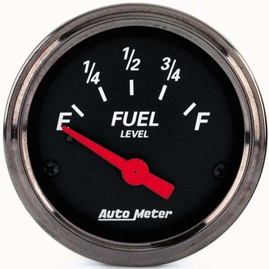 Auto Meter 1418 Designer Black Air-Core Fuel Level Gauge, 2-1/16 Inch