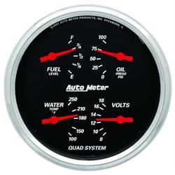 AutoMeter 1419 Designer Black Air-Core Quad Gauge, 5 Inch