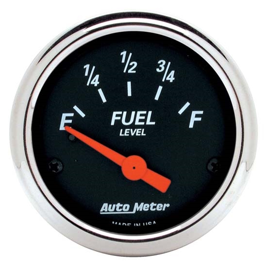 Auto Meter 1425 Designer Black Air-Core Fuel Level Gauge, 2-1/16 Inch