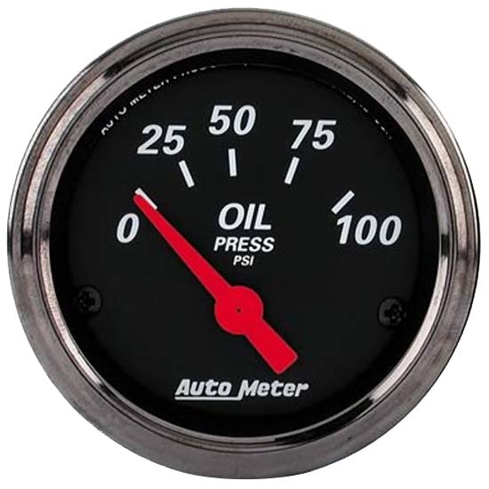 Auto Meter 1427 Designer Black Air-Core Oil Pressure Gauge, 2-1/16 In.