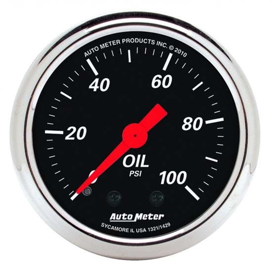 Auto Meter 1429 Designer Black Mechanical Oil Pressure Gauge