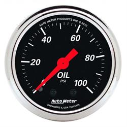 AutoMeter 1429 Designer Black Mechanical Oil Press. Gauge