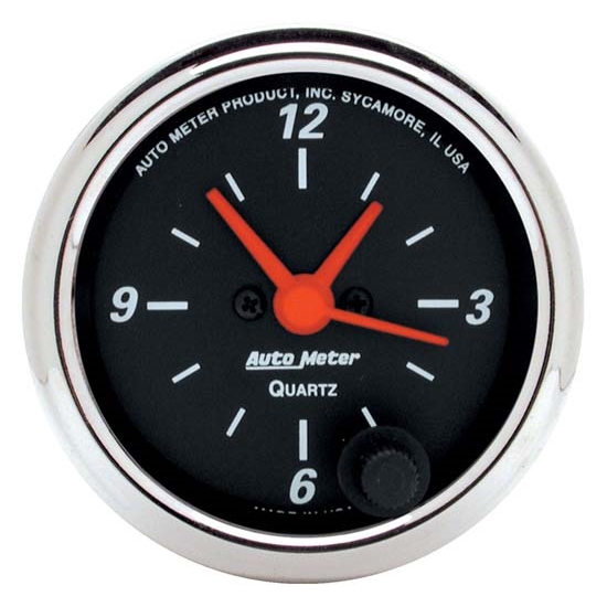 Auto Meter 1484 Designer Black Quartz Clock Gauge, 2-1/16 Inch