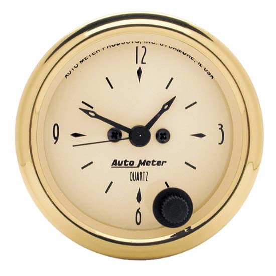 Auto Meter 1586 Golden Oldies Quartz Clock Gauge, 2-1/16 Inch, Analog