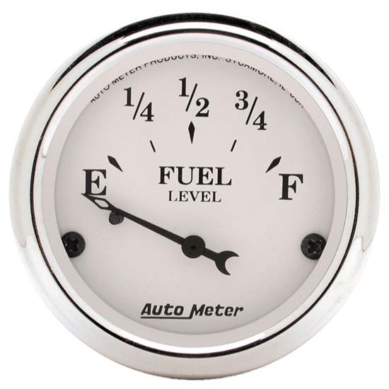 AutoMeter 1604 Old-Tyme White Air-Core Fuel Level Gauge, 2-1/16