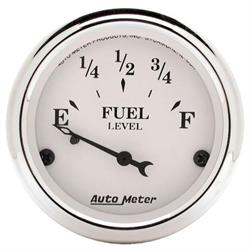 AutoMeter 1604 Old-Tyme White Air-Core Fuel Level Gauge, 2-1/16