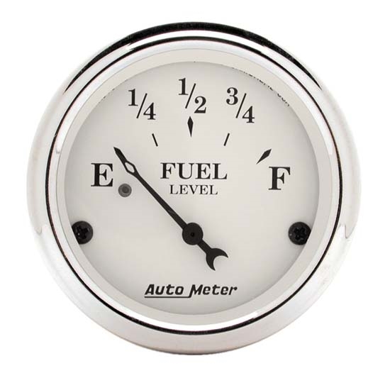 Auto Meter 1606 Old-Tyme White Air-Core Fuel Level Gauge, 2-1/16 Inch