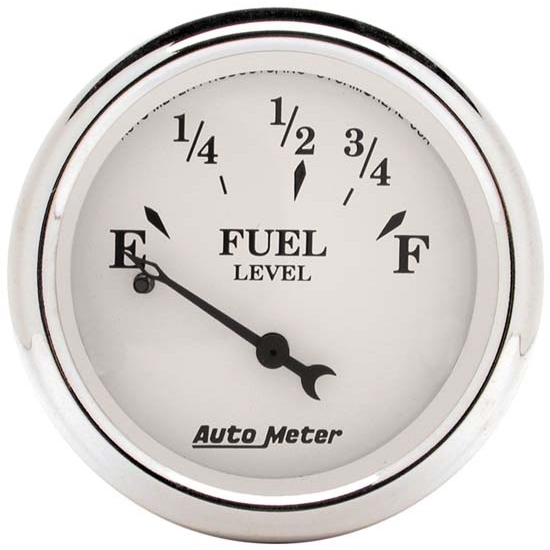 Auto Meter 1607 Old-Tyme White Air-Core Fuel Level Gauge, 2-1/16 Inch