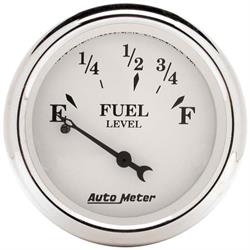 AutoMeter 1607 Old-Tyme White Air-Core Fuel Level Gauge, 2-1/16