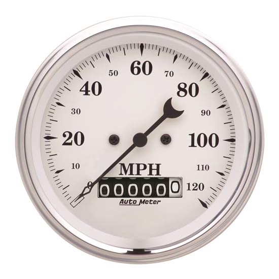 Auto Meter 1679 Old-Tyme White Air-Core Speedometer, 3-3/8 Inch