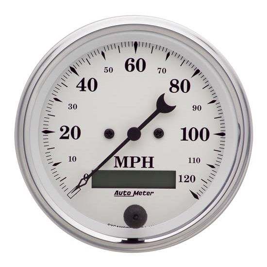 Auto Meter 1680 Old-Tyme White Air-Core Speedometer, 3-3/8 Inch