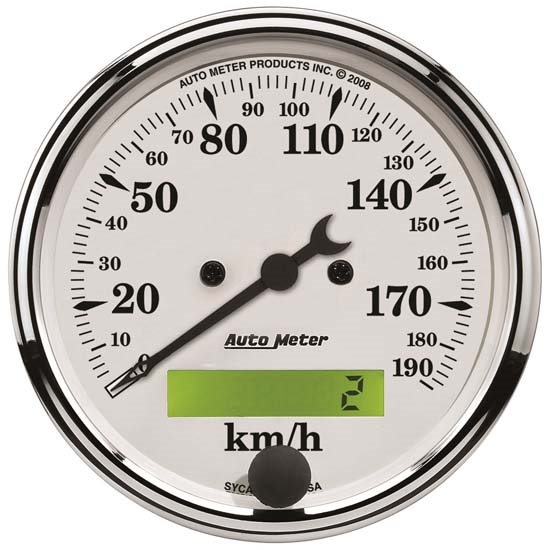 Auto Meter 1688-M Old-Tyme White Air-Core Speedometer, 3-1/8 Inch
