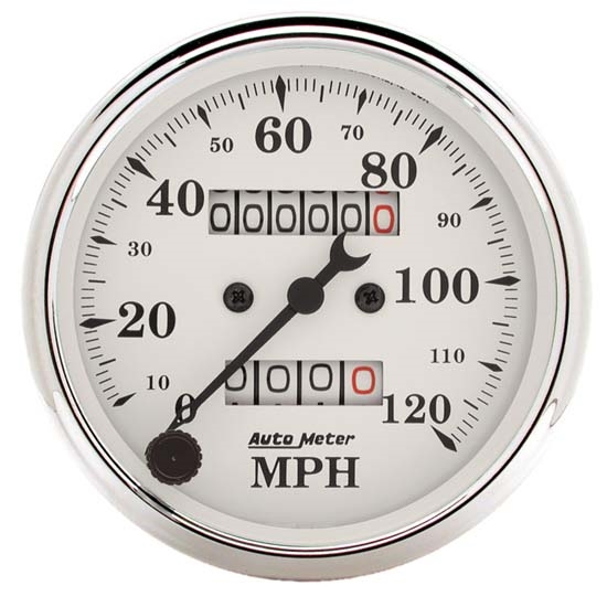 AutoMeter 1693 Old-Tyme White Air-Core Mech. Speedometer,3-1/8