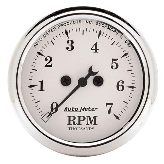 Auto Meter 1694 Old-Tyme White Air-Core In-Dash Tachometer, 2-1/16 In.