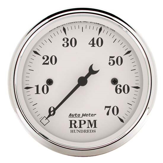 Auto Meter 1695 Old-Tyme White Air-Core In-Dash Tachometer, 3-1/8 Inch