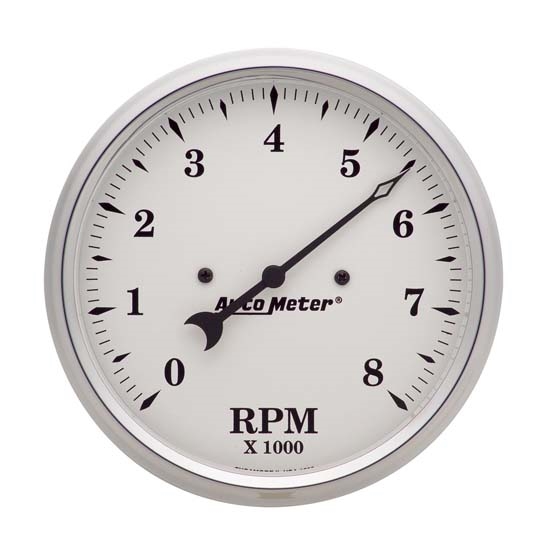Auto Meter 1699 Old-Tyme White Air-Core In-Dash Tachometer, 5 Inch