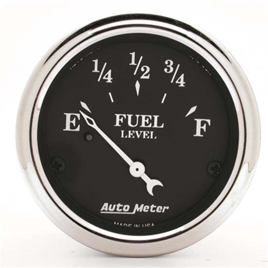 Auto Meter 1715 Old Tyme Black Air-Core Fuel Level Gauge, 2-1/16 Inch