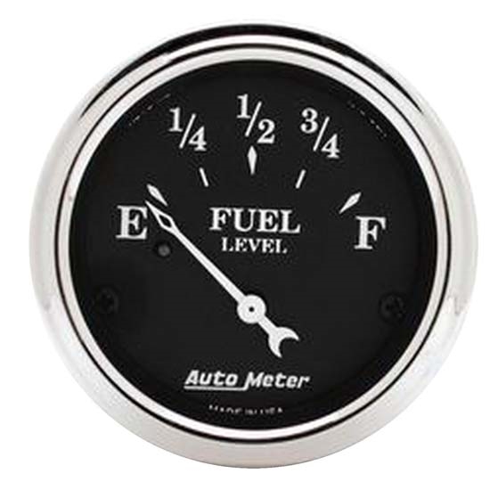 Auto Meter 1717 Old Tyme Black Air-Core Fuel Level Gauge, 2-1/16 Inch