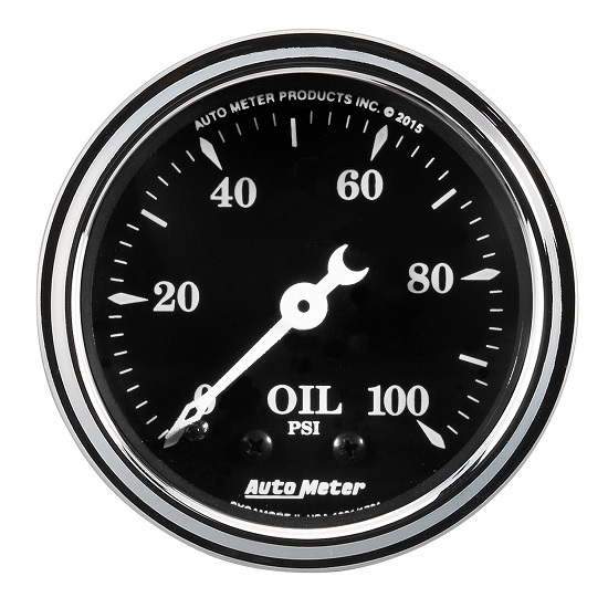 Auto Meter 1721 Old Tyme Black, 2-1/16" Oil Pressure, Mechanical