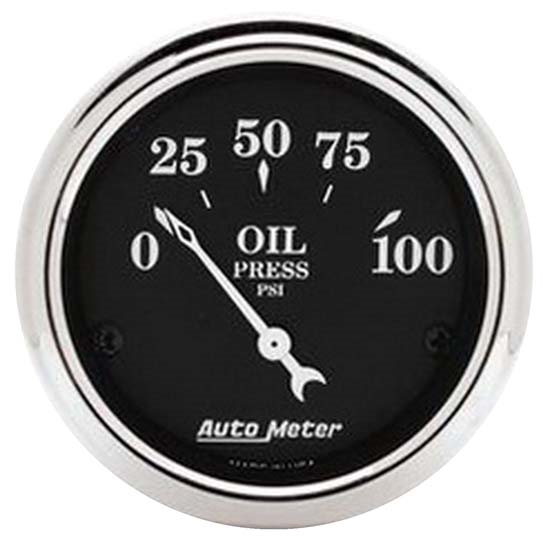 Auto Meter 1727 Old Tyme Black Air-Core Oil Pressure Gauge