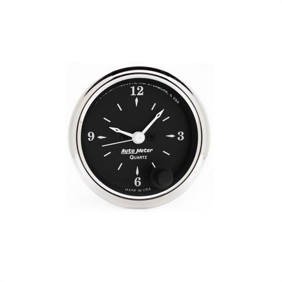 Auto Meter 1785 Old Tyme Black Quartz Clock Gauge, 2-1/16 Inch