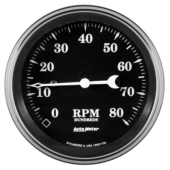 Auto Meter 1790 Old Tyme Black, 3-3/8" Tachometer, In-Dash