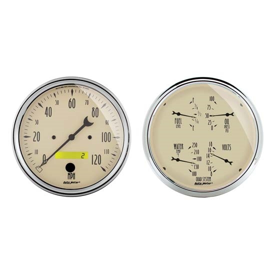 Auto Meter 1800 Antique Beige Air-Core 2 Piece Gauge Kit