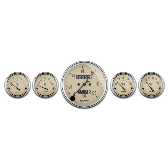 Auto Meter 1808 Antique Beige 5 Piece Gauge Kit