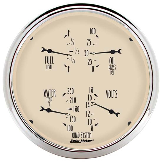 Auto Meter 1810 Antique Beige Air-Core Quad Gauge
