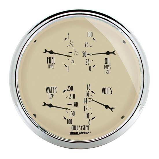 Auto Meter 1819 Antique Beige Air-Core Quad Gauge