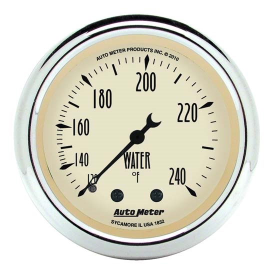 Auto Meter 1832 Antique Beige Mechanical Water Temperature Gauge