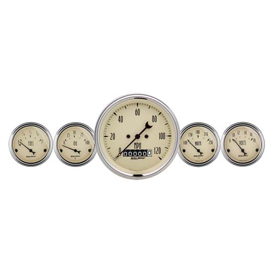 Auto Meter 1840 Antique Beige 5 Piece Gauge Kit